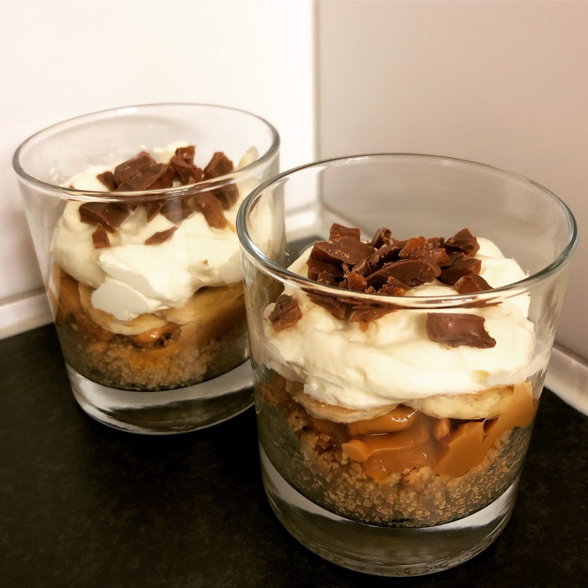 Banoffeepaj i portionsglas