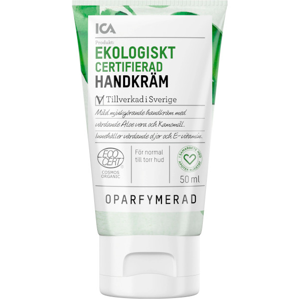 ICA Apotek Hjärtat Handkräm Oparfymerad Ekologisk