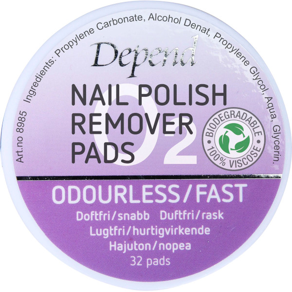 Depend Nail Polish Remover Pads O2