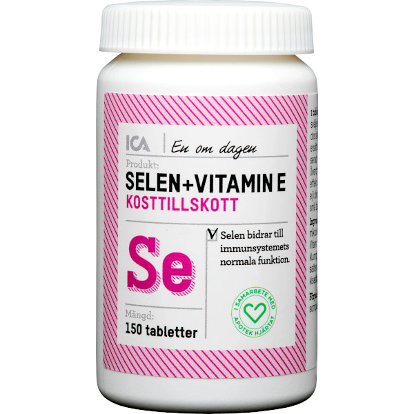 ICA Apotek Hjärtat Kosttillskott Selen + Vitamin E