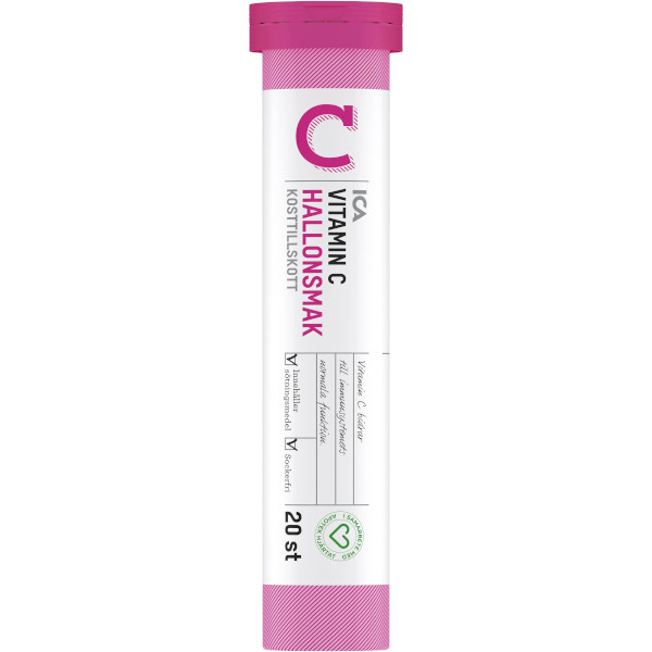 ICA Apotek Hjärtat Vitamin C Hallonsmak