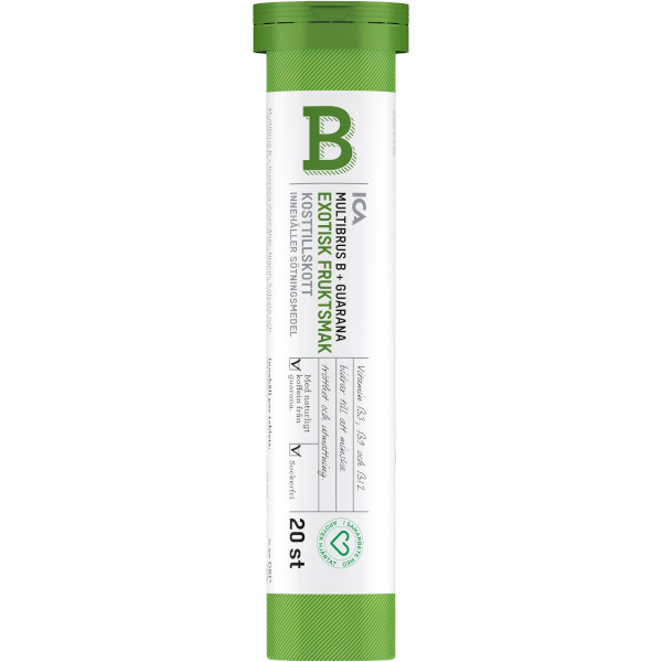 ICA Apotek Hjärtat Multibrus B + Guarana Exotisk Fruktsmak