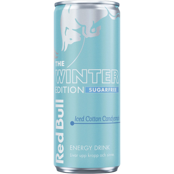 Red Bull Energidryck Winter Edition Iced Cotton Candysmak Sugarfree