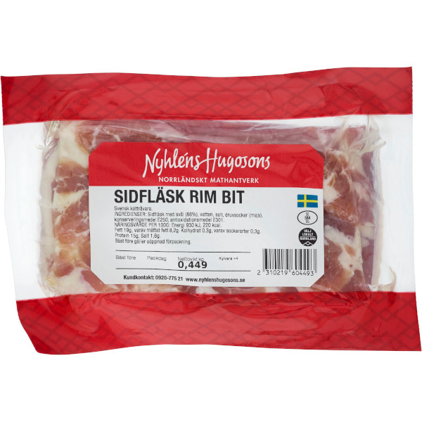 Nyhléns Hugosons Sidfläsk Rimmat Bit