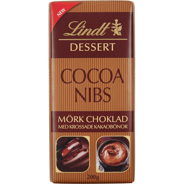 Lindt Chokladkaka Dessert Mörk Choklad Cocoa Nibs