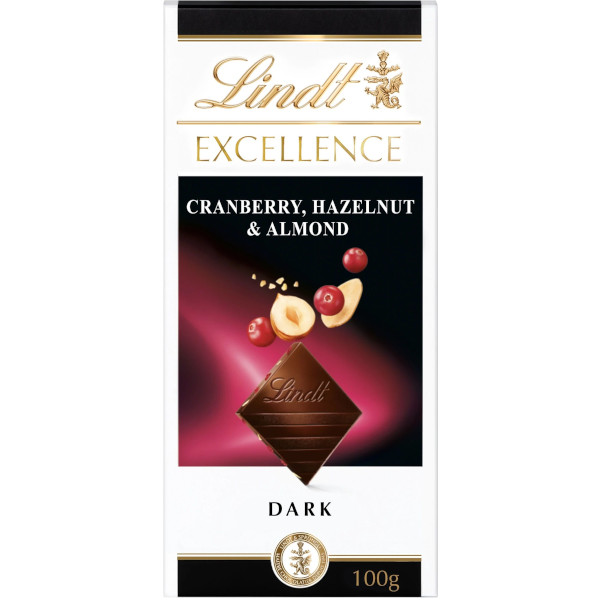 Lindt Chokladkaka Excellence Dark Cranberry/Hazelnut/Almond
