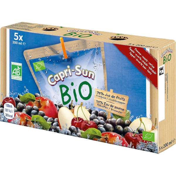 Capri-Sun (Capri-Sonne) Fruktdryck Bio Äpple/Svarta Vinbär/Körsbär