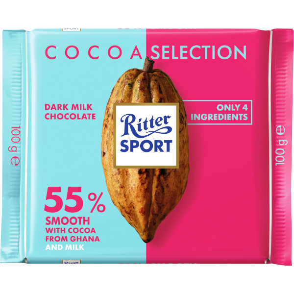 Ritter Sport Chokladkaka Dark Milk Chocolate Smooth 55%