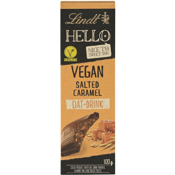 Lindt Chokladkaka Hello Vegan Oat-Drink Salted Caramel