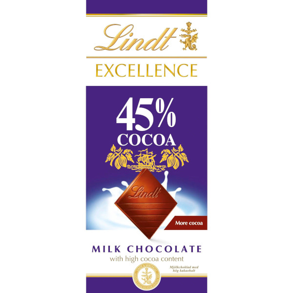 Lindt Chokladkaka Excellence Milk Chocolate 45%