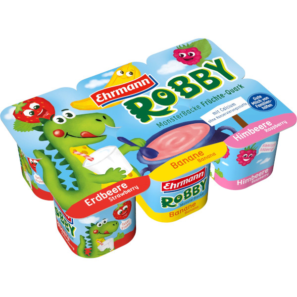 Ehrmann Fruktkvarg Robby Monsterbacke Jordgubb/Banan/Hallon