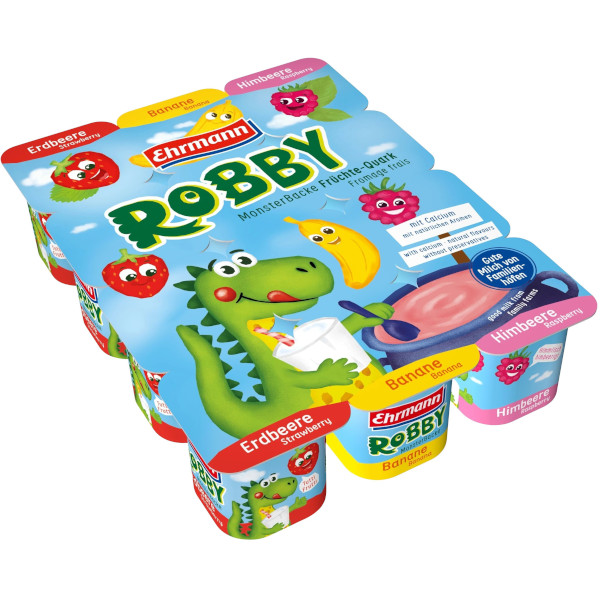 Ehrmann Fruktkvarg Robby Monsterbacke Jordgubb/Banan/Hallon