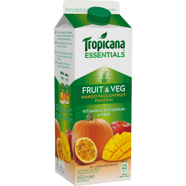 Tropicana Juice Essentials Fruit & Veg Mango/Passionfruit/Pumpkin