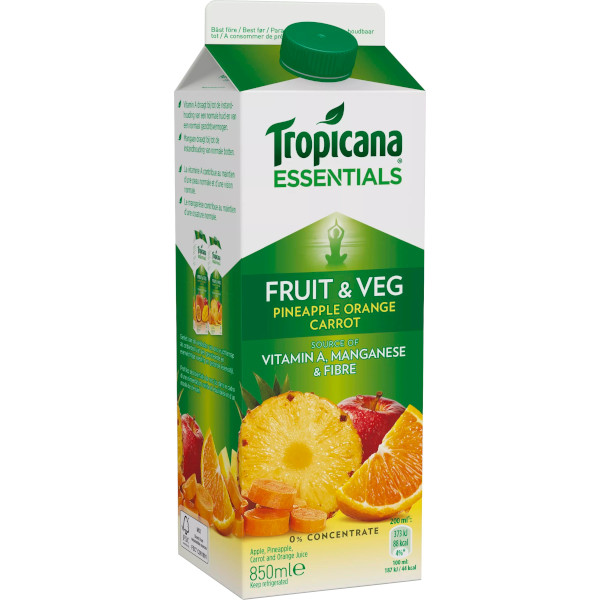 Tropicana Juice Essentials Fruit & Veg Pinepple/Orange/Carrot