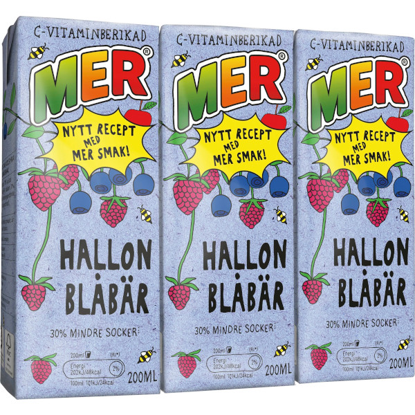 MER Stilldrink Hallon/Blåbär