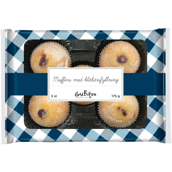 Godbiten Muffins Blåbärsfyllning