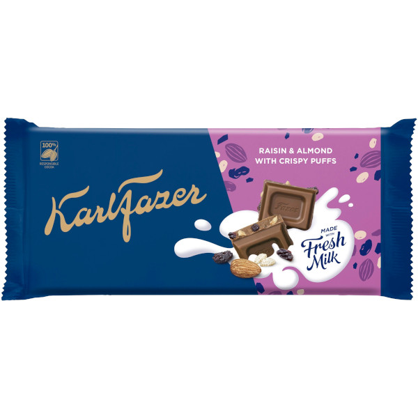 Fazer Chokladkaka Karl Fazer Raisin/Almond/Crispy Puffs