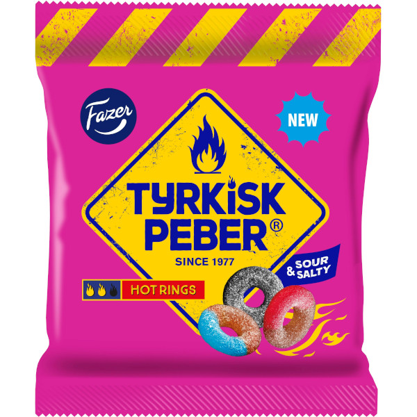 Fazer Tyrkisk Peber Hot Rings Sour & Salty