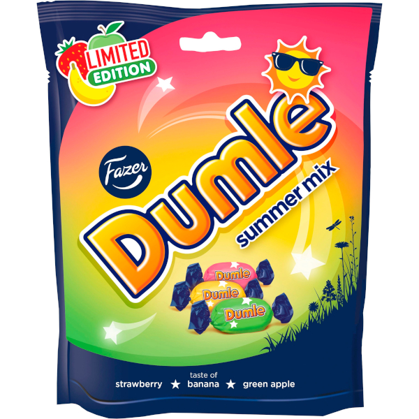 Fazer Dumle Summer Mix Strawberry/Banana/Green Apple
