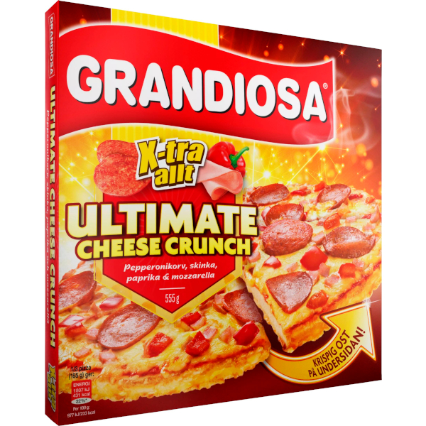 Grandiosa Pizza X-tra Allt Ultimate Cheese Crunch Pepperonikorv/Skinka/Paprika