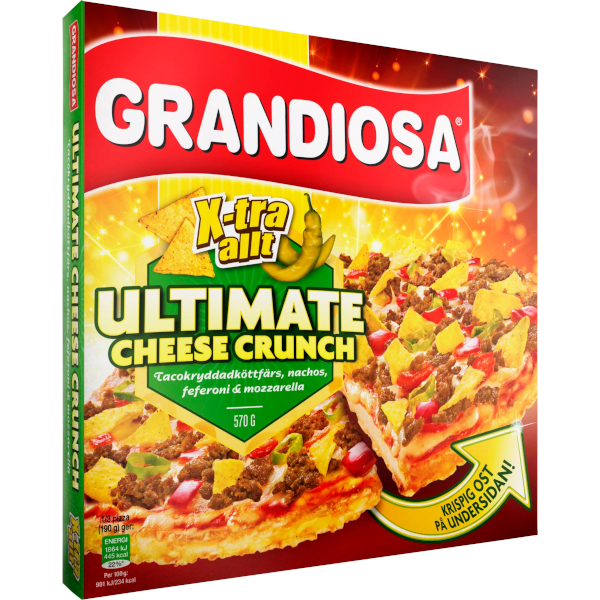 Grandiosa Pizza X-tra Allt Ultimate Cheese Crunch Tacoköttfärs/Nachos/Feferoni