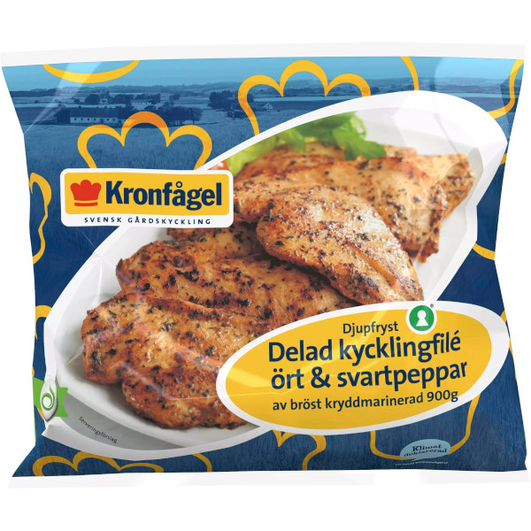 Kronfågel Kycklingfilé Delad Ört & Svartpeppar