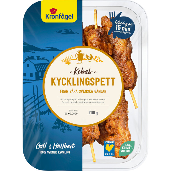 Kronfågel Kycklingspett Kebab