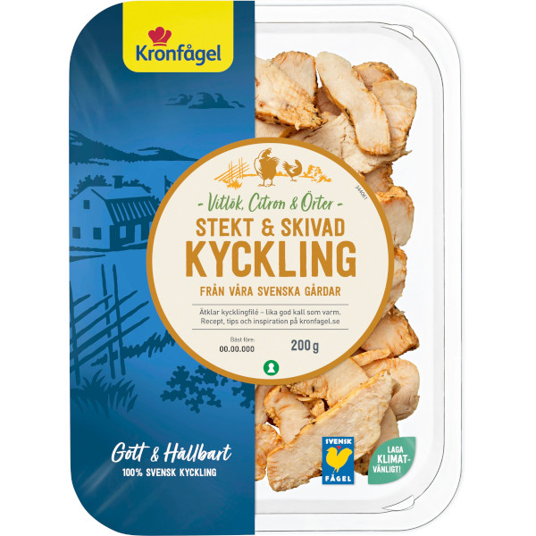 Kronfågel Kyckling Stekt & Skivad Vitlök/Citron/Örter
