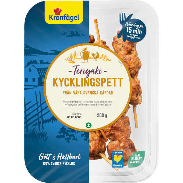 Kronfågel Kycklingspett Teriyaki