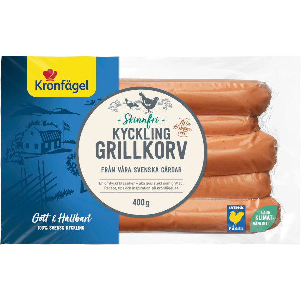 Kronfågel Kycklinggrillkorv Skinnfri