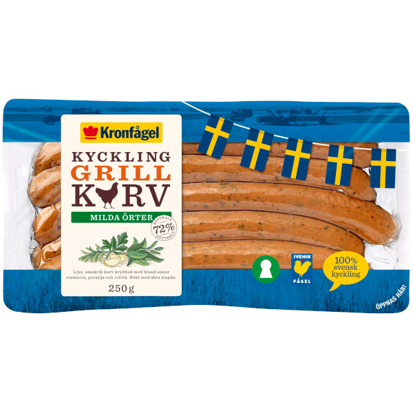 Kronfågel Kycklinggrillkorv Milda Örter