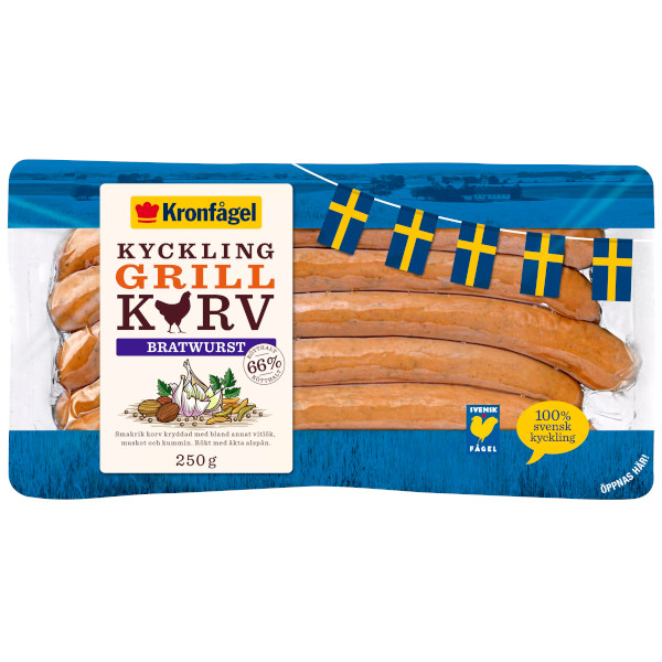 Kronfågel Kycklinggrillkorv Bratwurst
