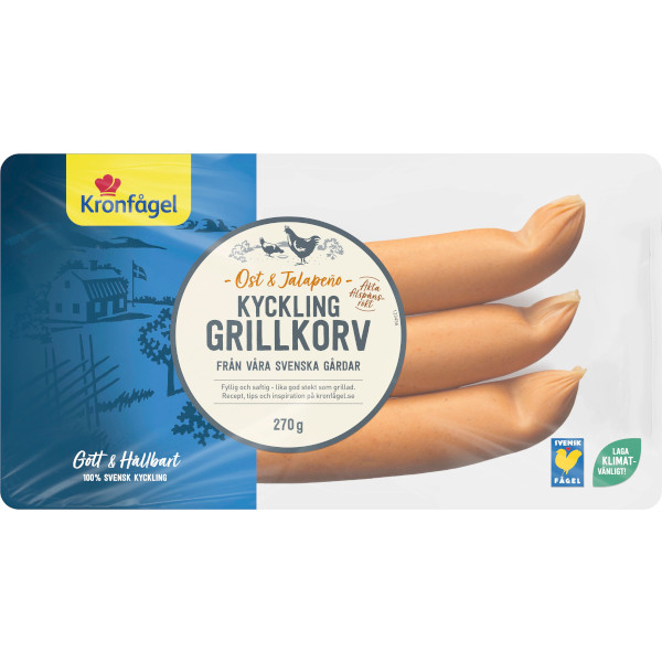 Kronfågel Kycklinggrillkorv Ost & Jalapeño