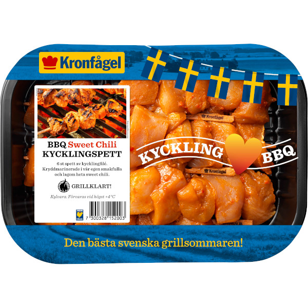 Kronfågel Kycklingspett BBQ Sweet Chili