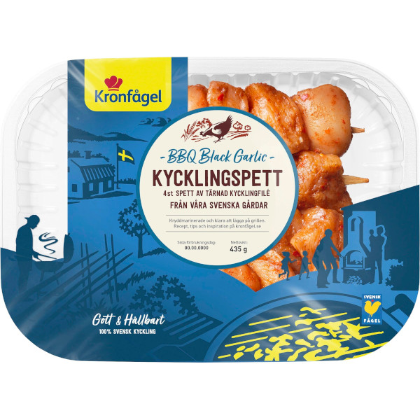 Kronfågel Kycklingspett BBQ Black Garlic