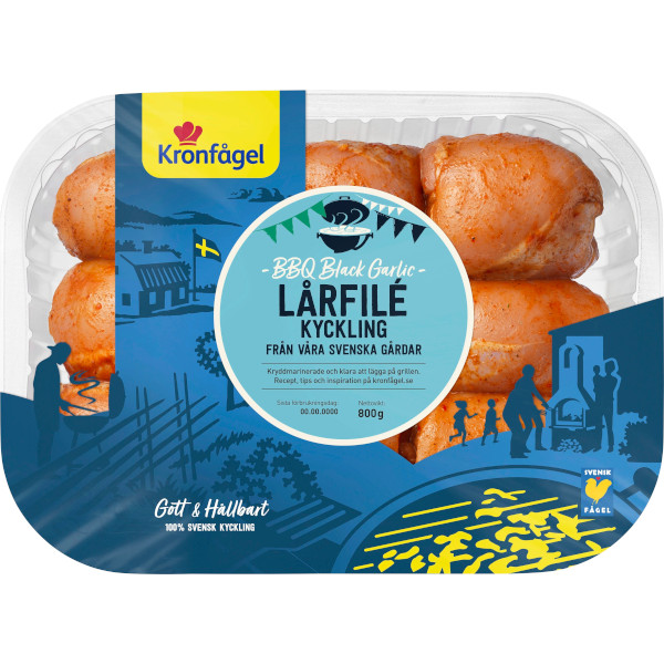 Kronfågel Kycklinglårfilé BBQ Black Garlic