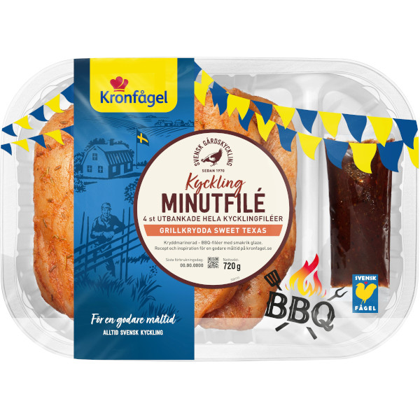 Kronfågel Kyckling Minutfilé BBQ Sweet Texas Grillkrydda & Glaze