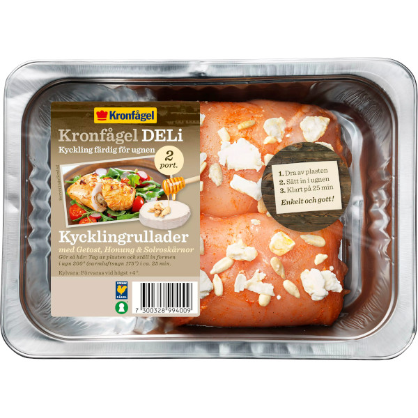 Kronfågel Kycklingrullader Getost/Honung/Solroskärnor