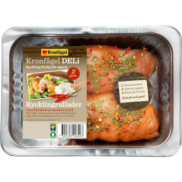 Kronfågel Kycklingrullader Färskost & Sambal Oelek