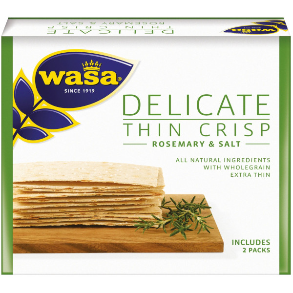 Wasa Knäckebröd Delicate Thin Crisp Rosemary & Salt