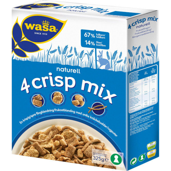 Wasa Frukostflingor 4 Crisp Mix Naturell