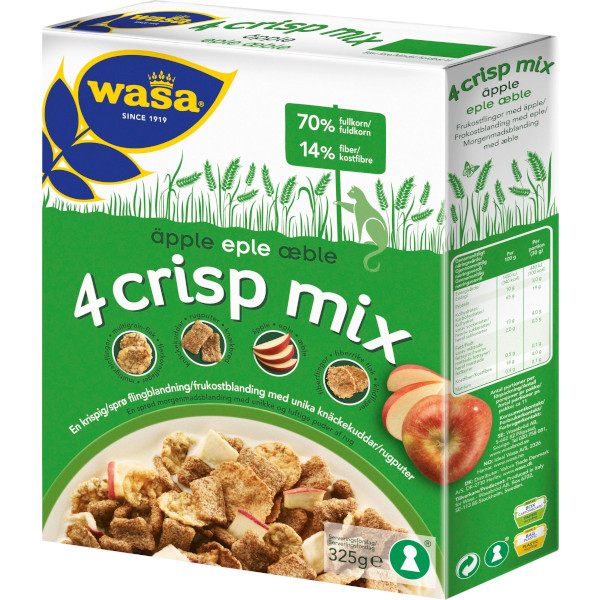 Wasa Frukostflingor 4 Crisp Mix Äpple