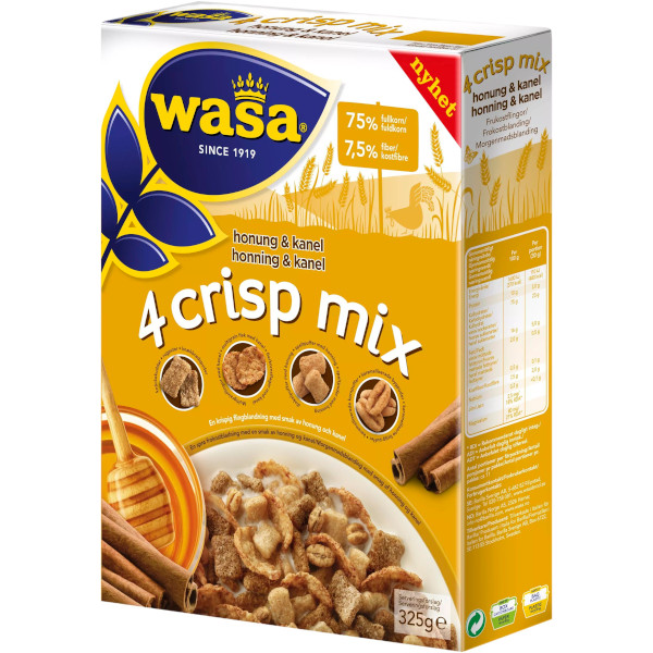 Wasa Frukostflingor 4 Crisp Mix Honung & Kanel