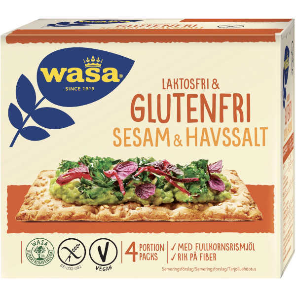 Wasa Knäckebröd Laktosfri & Glutenfri Sesam & Havssalt