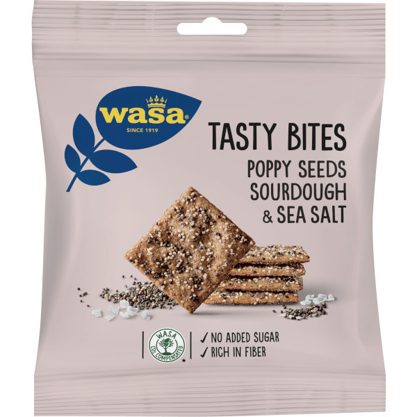 Wasa Tasty Bites Poppy Seeds/Sourdough/Sea Salt