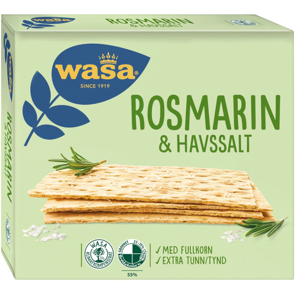 Wasa Knäckebröd Extra Tunna Rosmarin & Havssalt