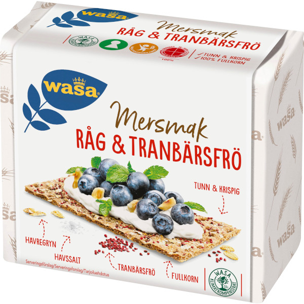 Wasa Knäckebröd Mersmak Råg & Tranbärsfrö
