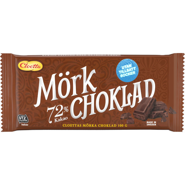 Cloetta Chokladkaka Mörk Choklad 72%