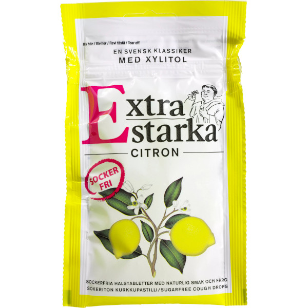 Extra Starka Halstabletter Citron Sockerfri