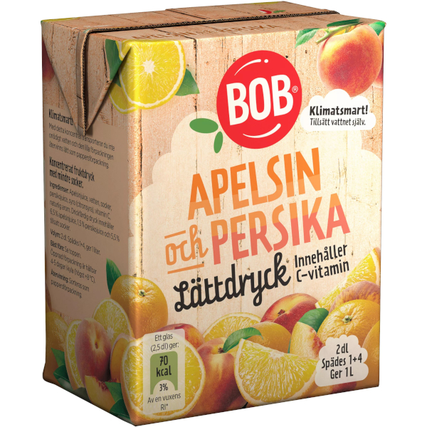 BOB Lättdryck Koncentrat Apelsin/Persika